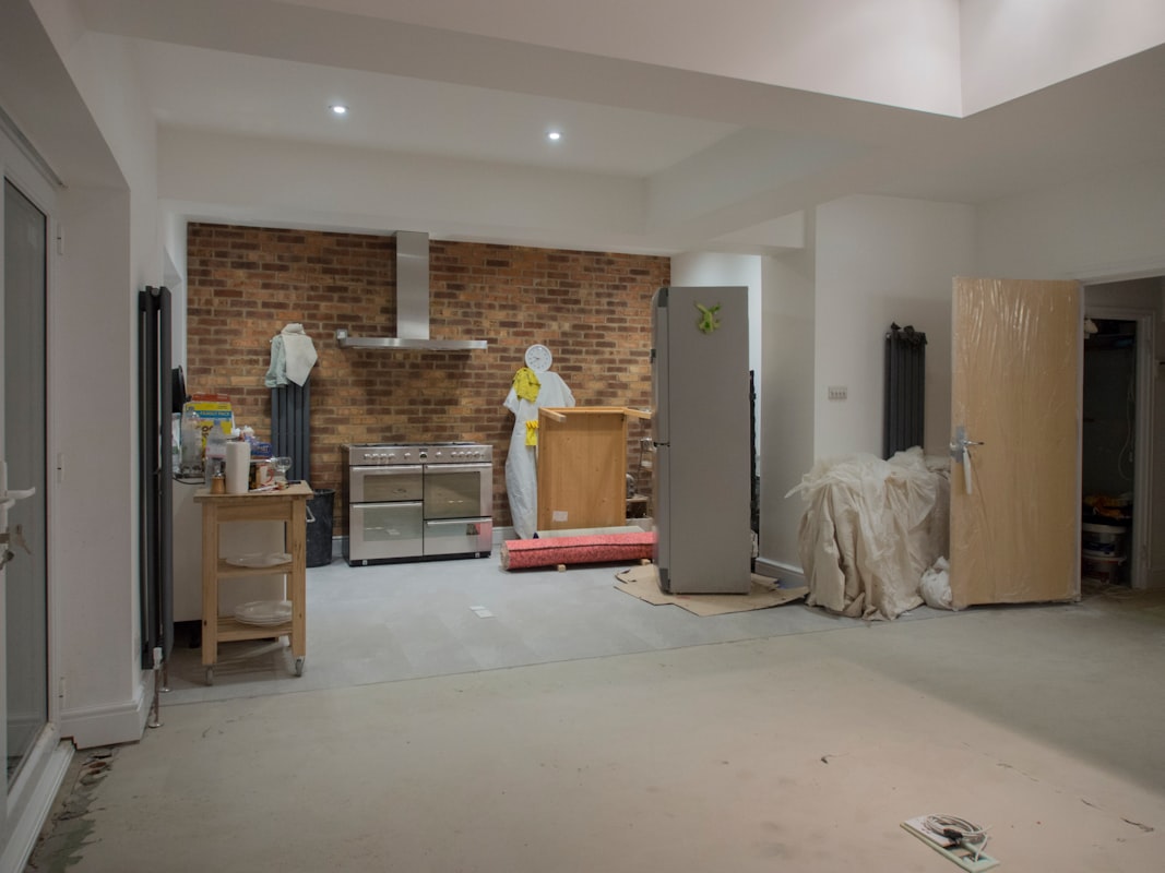 Budget-friendly renovation workspace with tools and materials